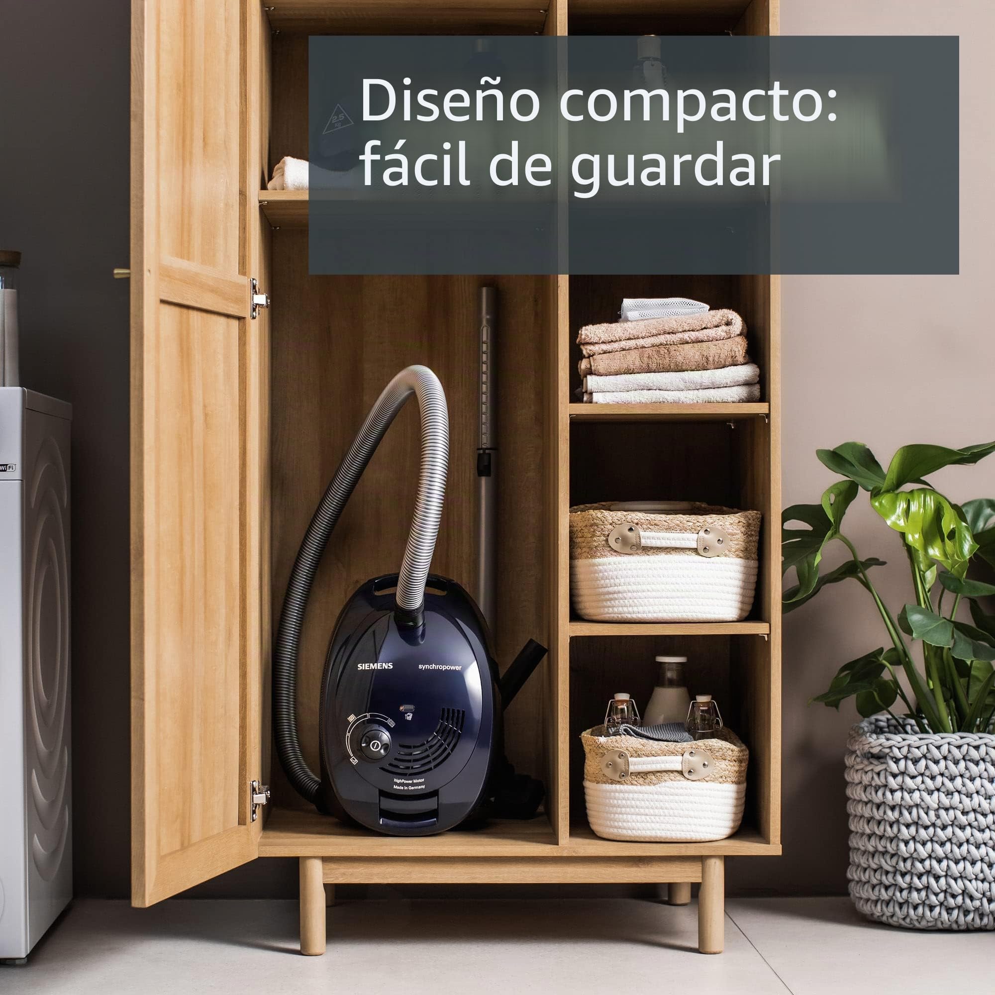 Siemens VS06B1110 - Aspiradora (700 W, B, 34 kWh, 10 A, Aspiradora cilíndrica, Bolsa para el polvo)