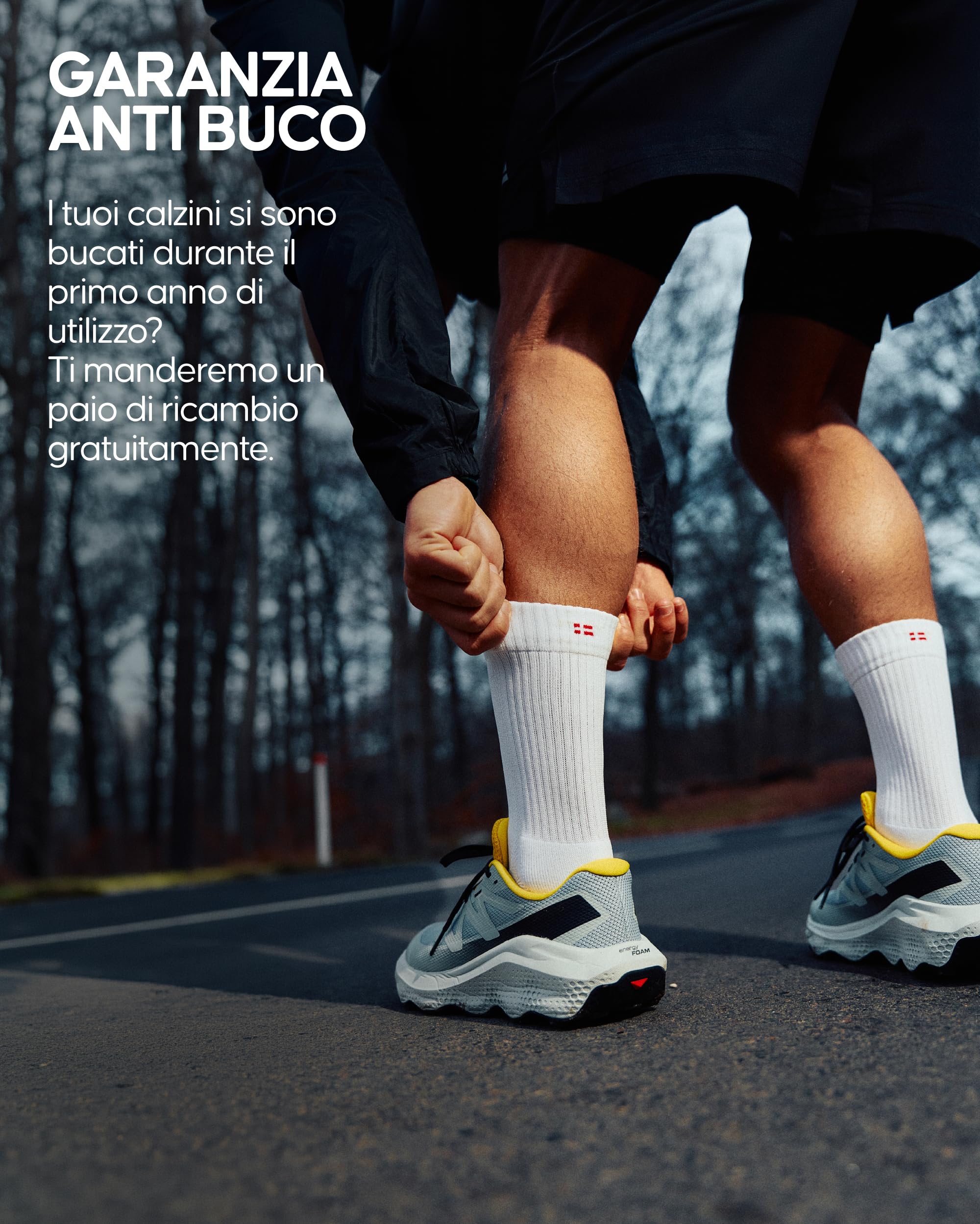 DANISH ENDURANCE Calzini Uomo Running Lunghi, Calze da Corsa Anti-Vesciche, Calzini Estivi per Corsa, Palestra e Allenamento, 3 o 5 Paia