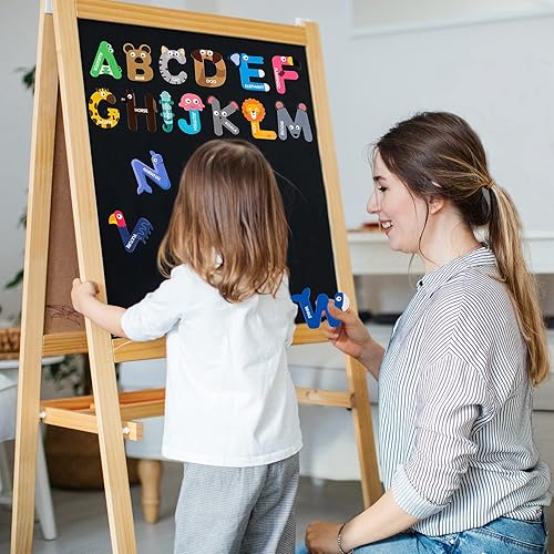 Miniatura 2 de ABCaptain Juguete magnético de letras magnéticas con imanes del alfabeto para refrigerador, gran ABC en mayúsculas y minúsculas, juego educativo de