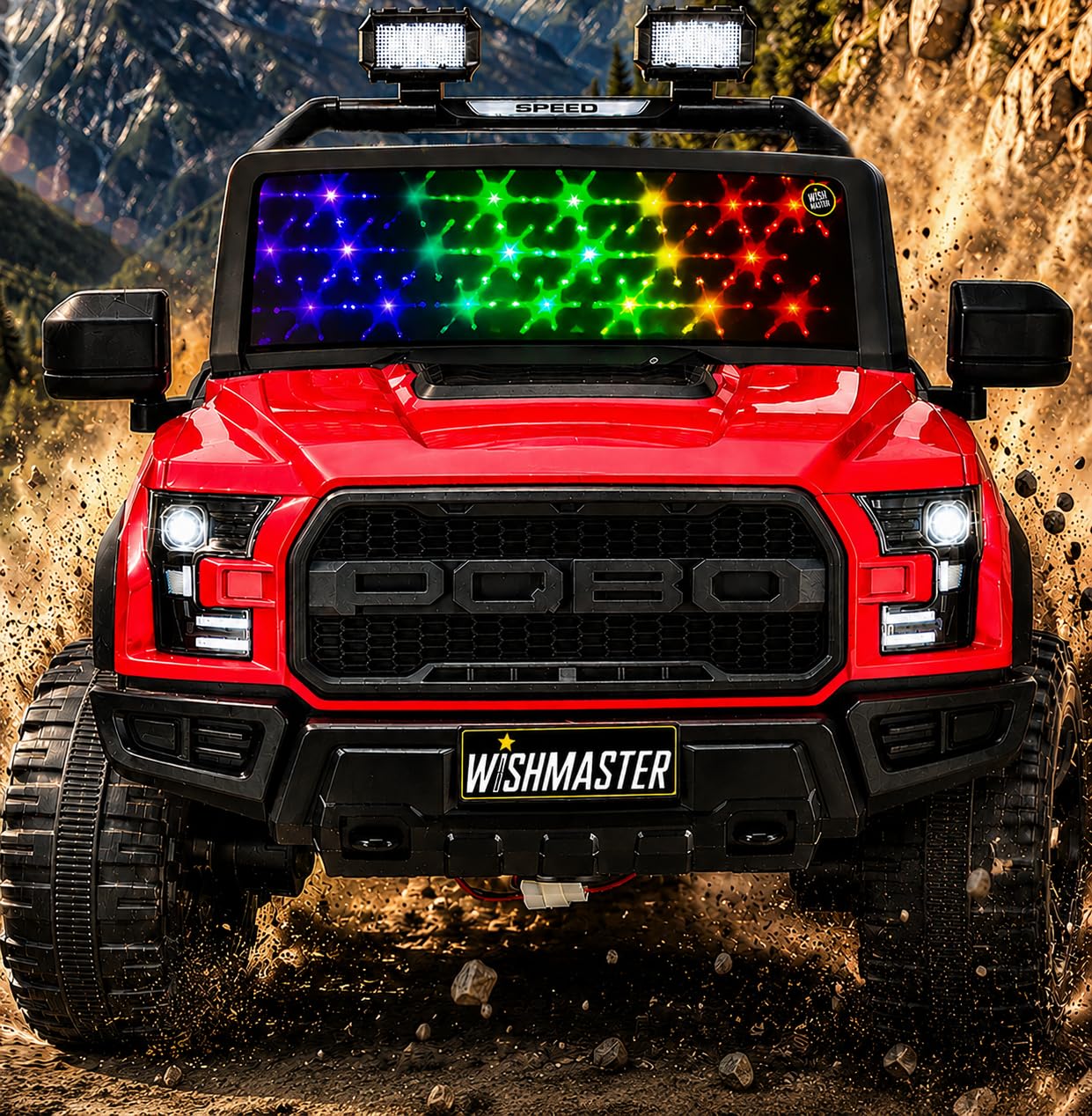 Wishmaster Driving 4 Motor EV Cars for 1, 2, 3, 4, 5, 6, 7, 8 Years Boys & Girls | Remote + Steering + Mobile App Control | Kids Jeeps (Medium Size F-Raptor [1-8 Year Kids])-image-16