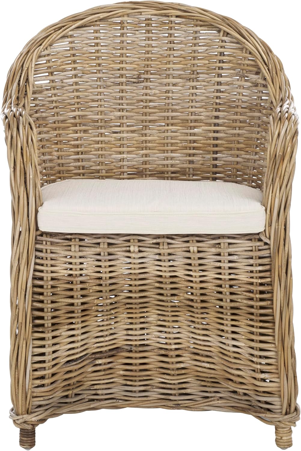 Safavieh Zane Natural Wicker Rattan Club Chair - Airy Transitional Design for Living Room & Bedroom