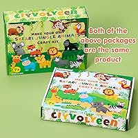 Vista 5 de CiyvoLyeen Kit de Costura para Niños – Juego de Costura DIY de Animales de Felpa de la Selva del Safari para Niñas y Niños de 7 a 12 años, Juego