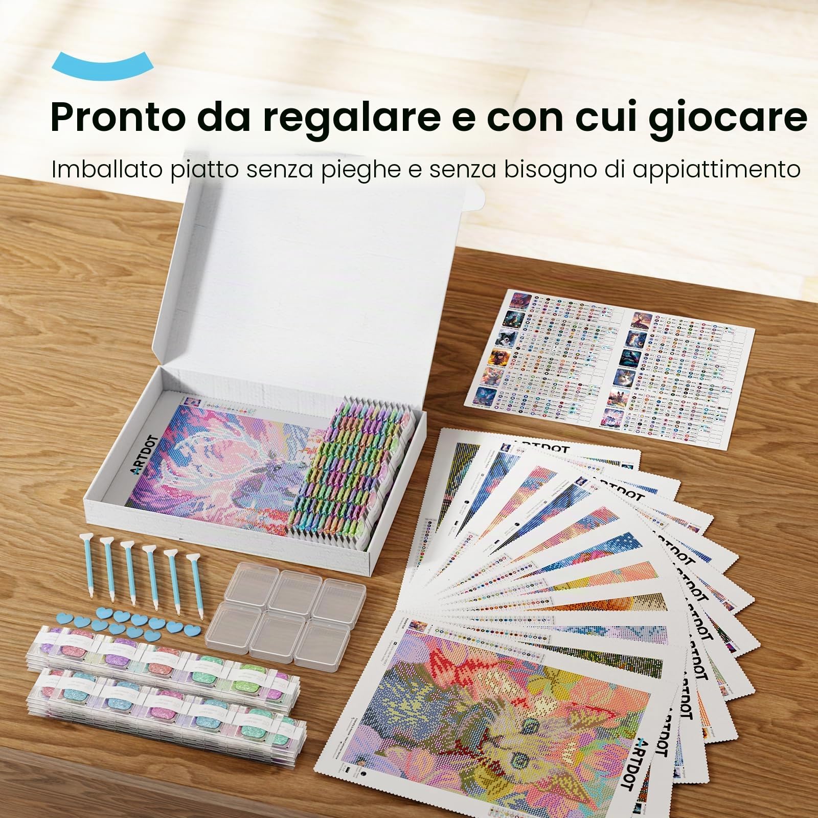 ARTDOT Confezione da 12 kit per diamond painting 5D fai da te per adulti, kit per diamond painting con licenza ufficiale, con accessori e strumenti per la decorazione delle pareti della casa (30,5 x