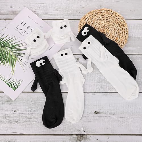 Miniatura 4 de 2 pares de calcetines magnéticos de mano para parejas, calcetines de amistad 3D, calcetines de mano divertidos y lindos calcetines magnéticos para