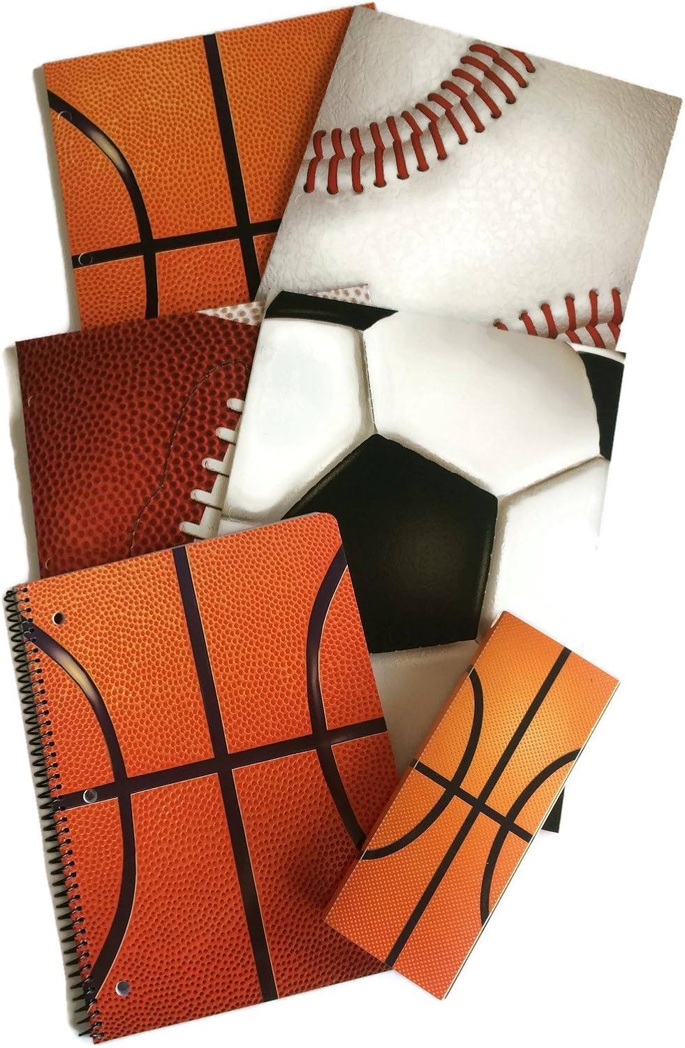 Basketball & Sports Themed School Supply Bundle 6 Items Four Assorted Folders