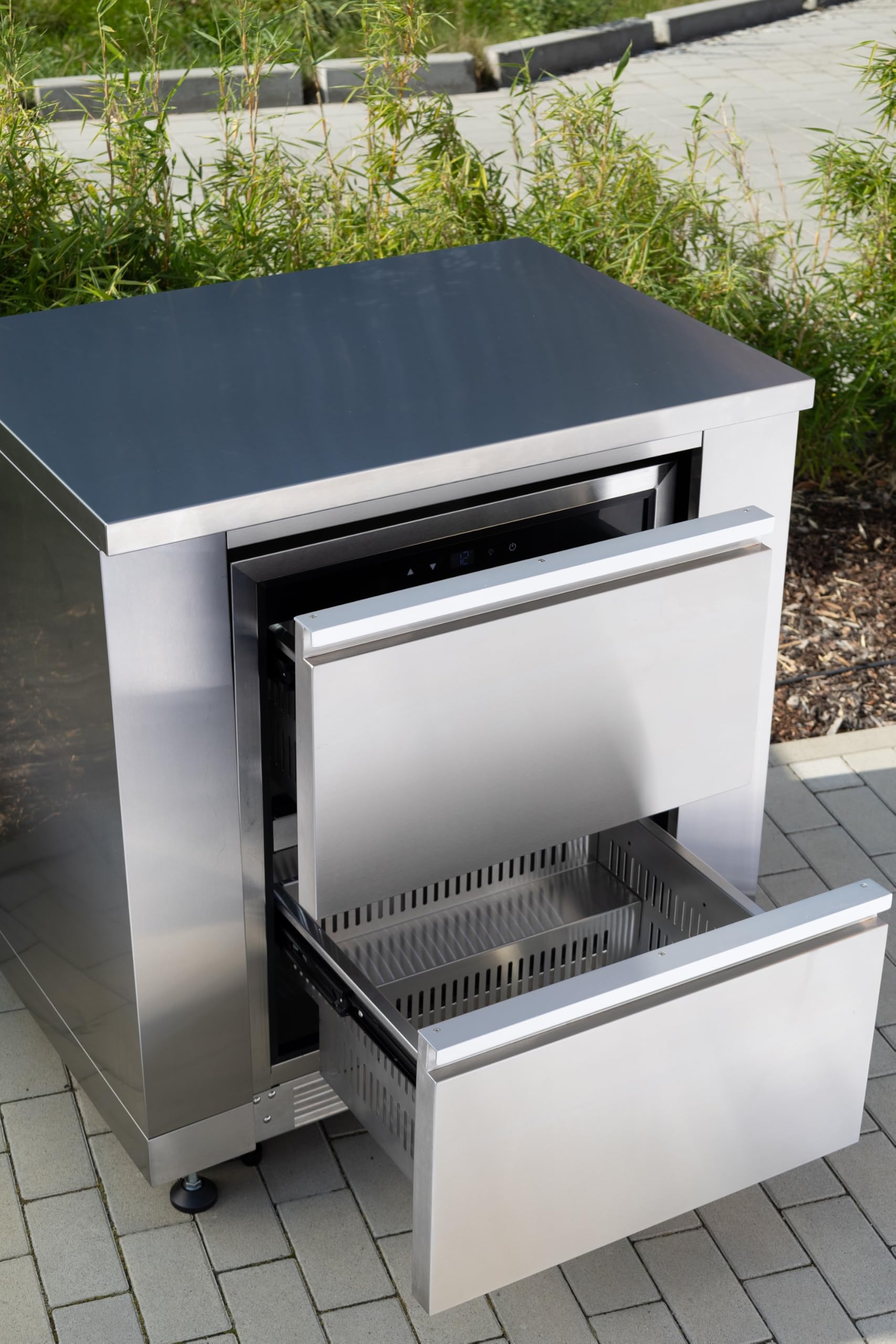 Ondis24 Outdoor-Küche Kühlschrank Schubladen mit Korpus (Edelstahl)