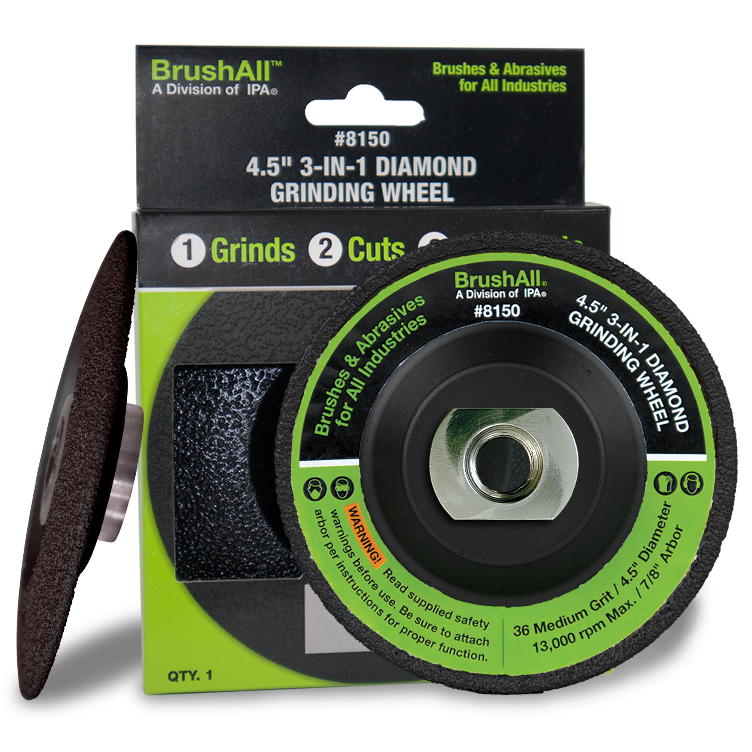 BrushAll Diamond Grinding and Cut-Off Wheel (4.5" 3-in-1 Diamond Grinding Wheel)