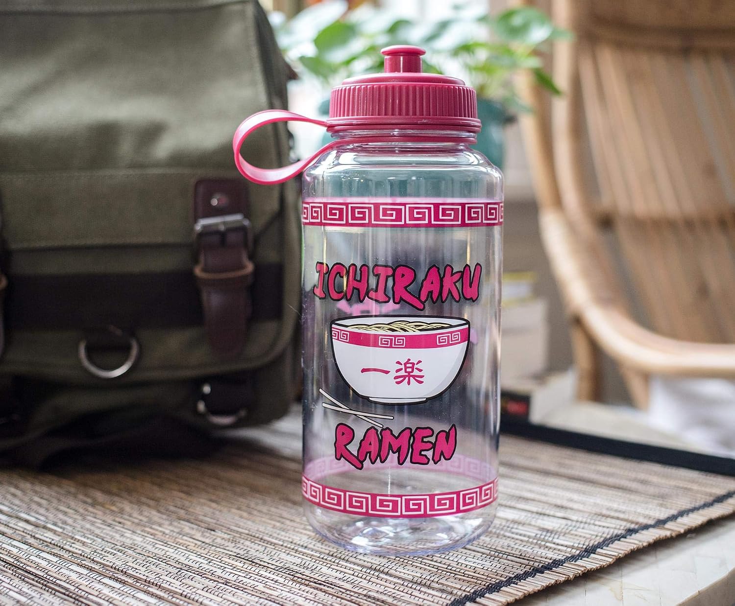 JUST FUNKY Naruto Shippuden Ichiraku Ramen Water Bottle | Bpa-Free Large Plastic Water Jug With Screw Top Lid | Hydration For Outdoor Sports, Gym, Yoga | Holds 32 Ounces image 3