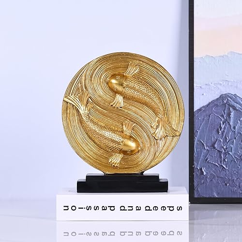 Miniatura 4 de Estatua de pez decorativa de Feng Shui, arte moderno, esculturas de buena fortuna para manto, sala de estar, estantería, centros de mesa de comedor,