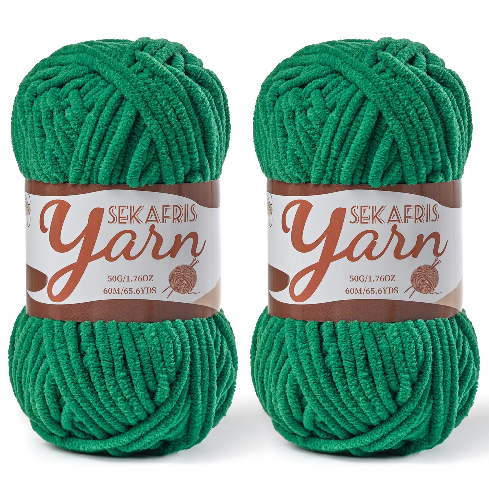 Chenille Yarn for Crocheting Crochet Greener Yarn 2 Pack