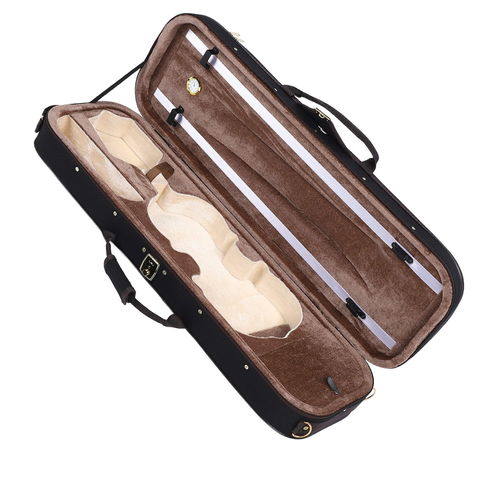 Geigenkoffer 4/4 voller Größe, 4/4-Geigenkasten mit Hygrometer, Hartschalen-Geigenaufbewahrungskoffer, Musikinstrumenten-Schutzkoffer