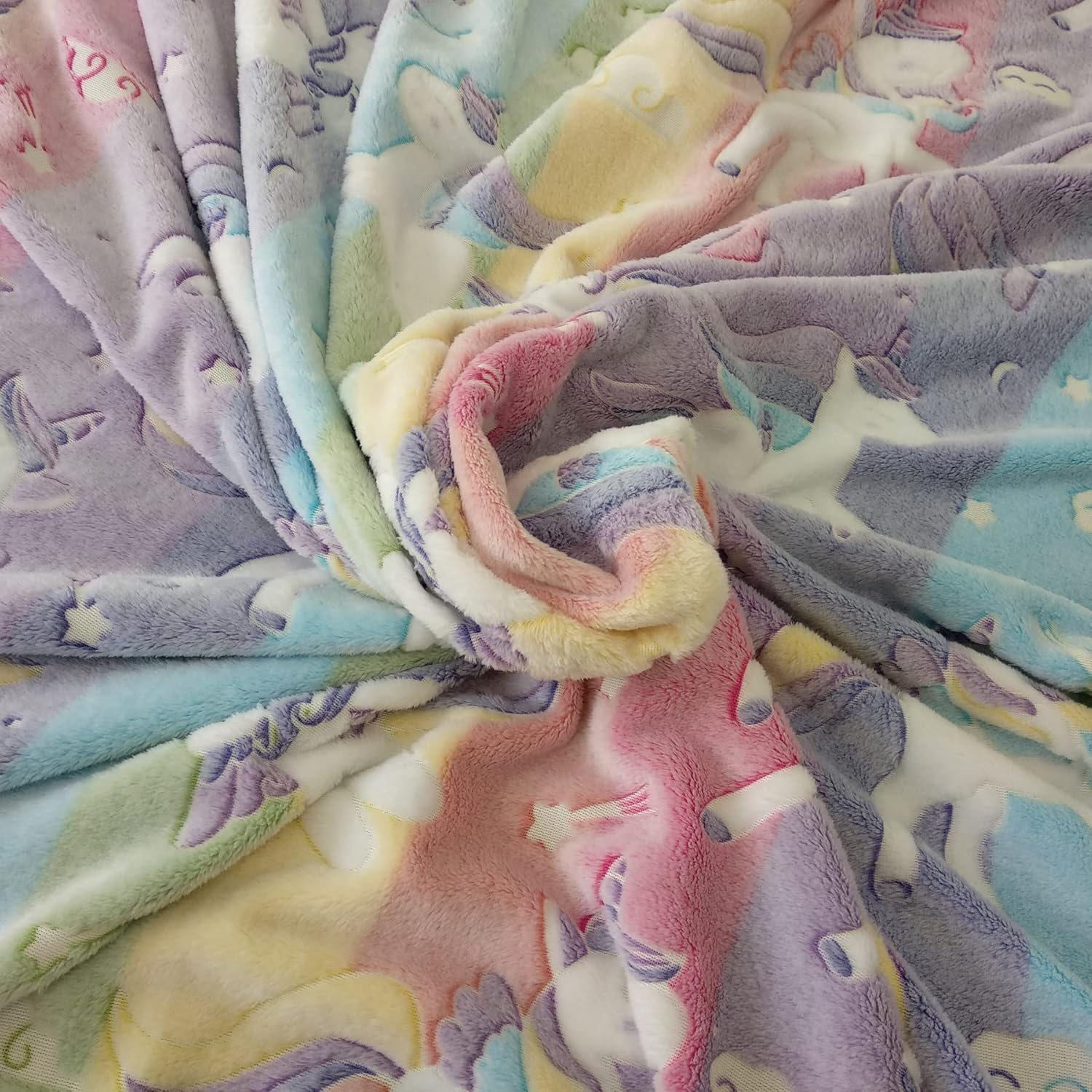 Lighted Throw Blanket Glow in The Dark, Fleece Blanket for Kids, Fluorescent Luminous Quilt Dear Pattern, 50 x 60 inches, All Seasons Cozy Fuzzy, and Plush