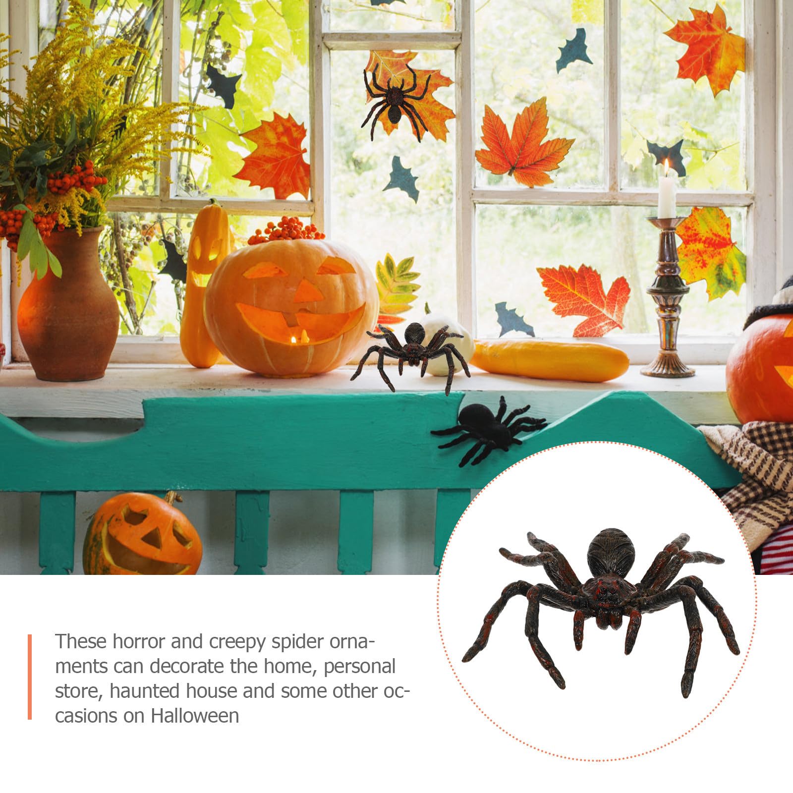 Uonlytech 18 Pcs Araignée Décorative d'halloween Géante en PVC