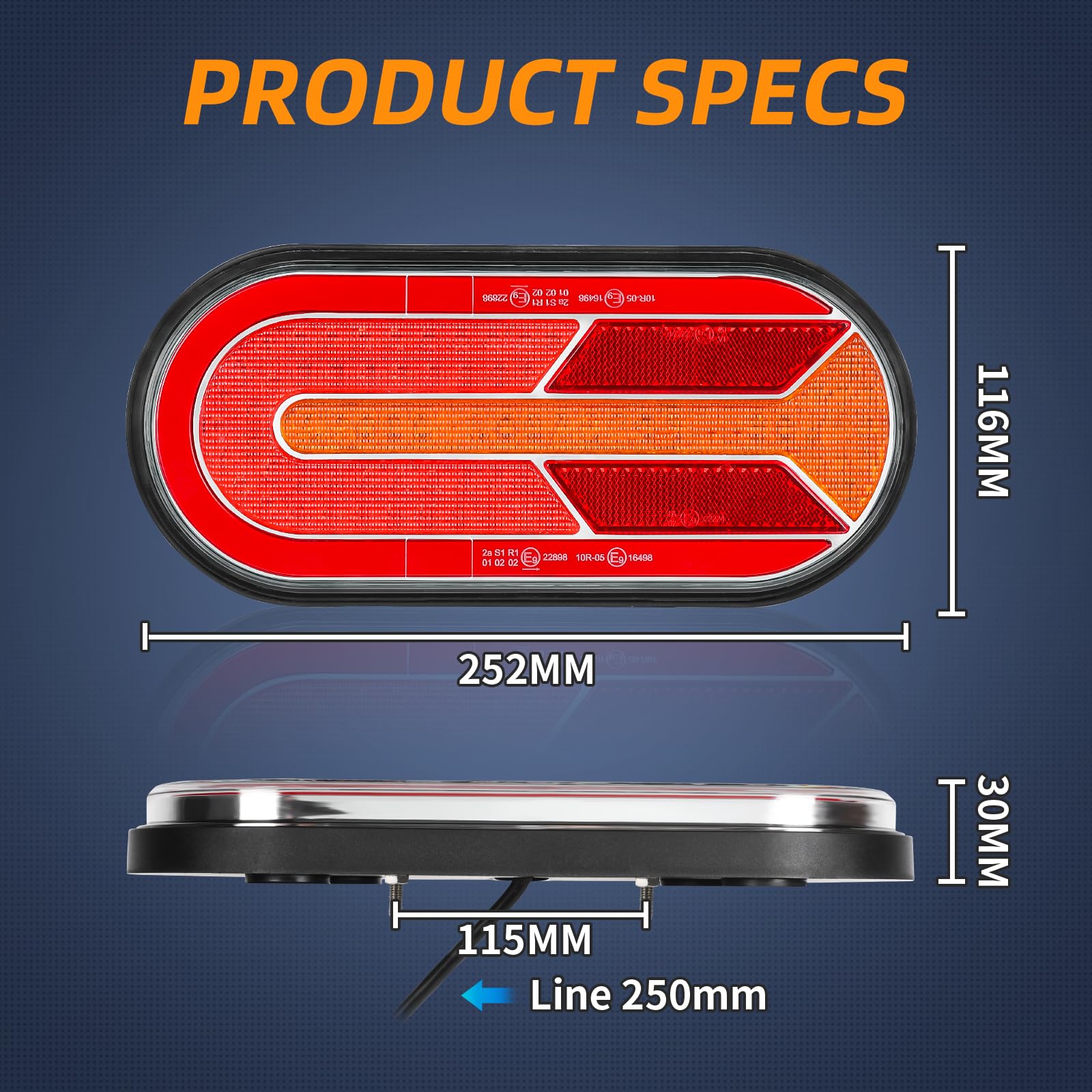 2 Pack Luces traseras LED Remolque, 12/24V Remolque Juego de iluminación, IP67 a prueba de agua Luces traseras Remolque