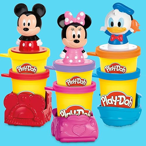 Miniatura 6 de Play-Doh Disney Junior Mickey Mouse Clubhouse, Stamp & Go Megapack con Mickey, Minnie y Donald, artes y manualidades, juguetes preescolares para