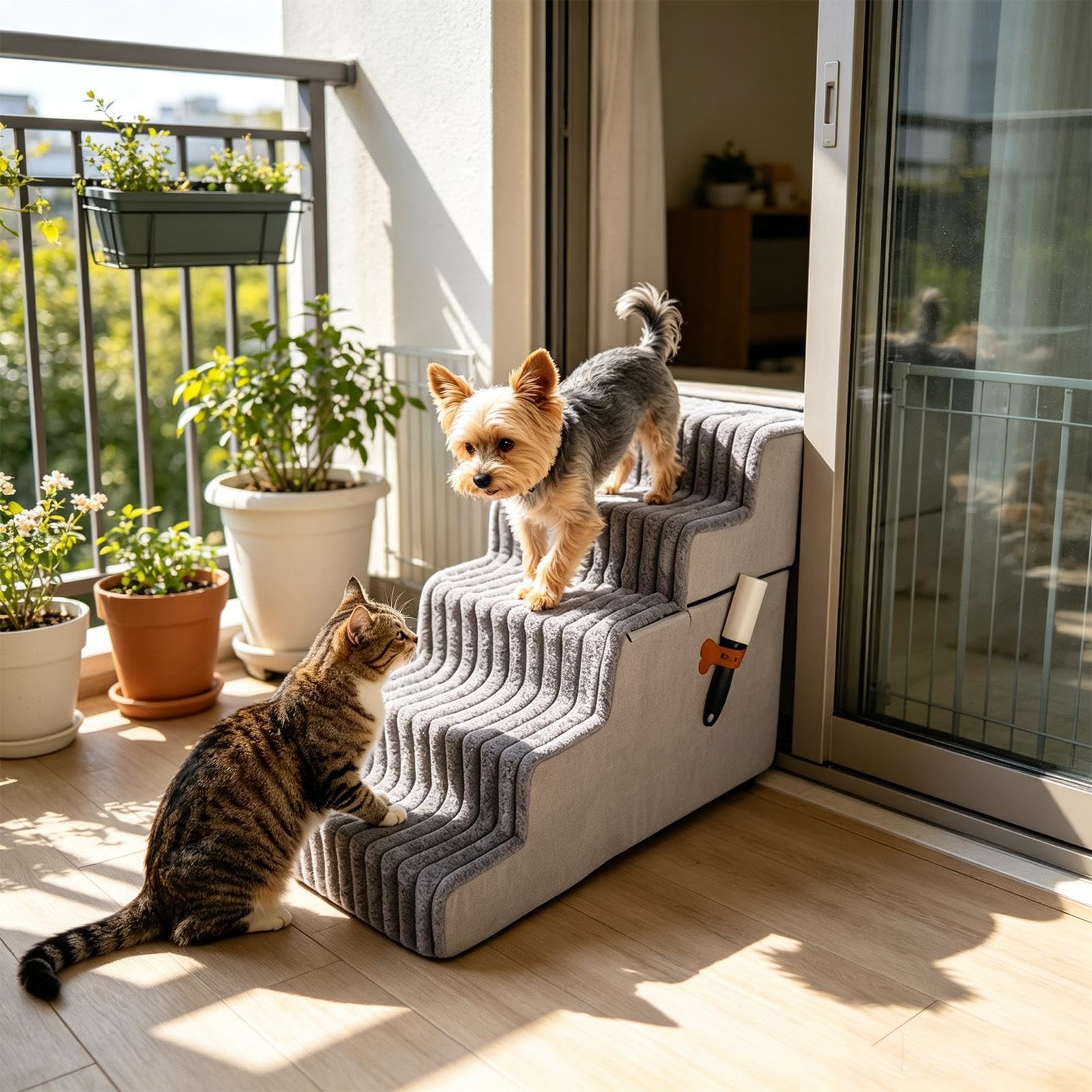 Escalón Canino Accesorio de Mascotas Desmontable Antideslizante y Lavable | Escaleras Perrunas Antideslizantes y Equilibradas Para Cachorros Gatos Sofás Sillones Apartamentos Balcones