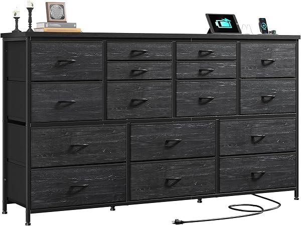 EnHomee Dressser for Bedroom Dresser with 16 Drawers TV Stand for Bedroom for 60 TV Long Dressers & Chests of Drawers La