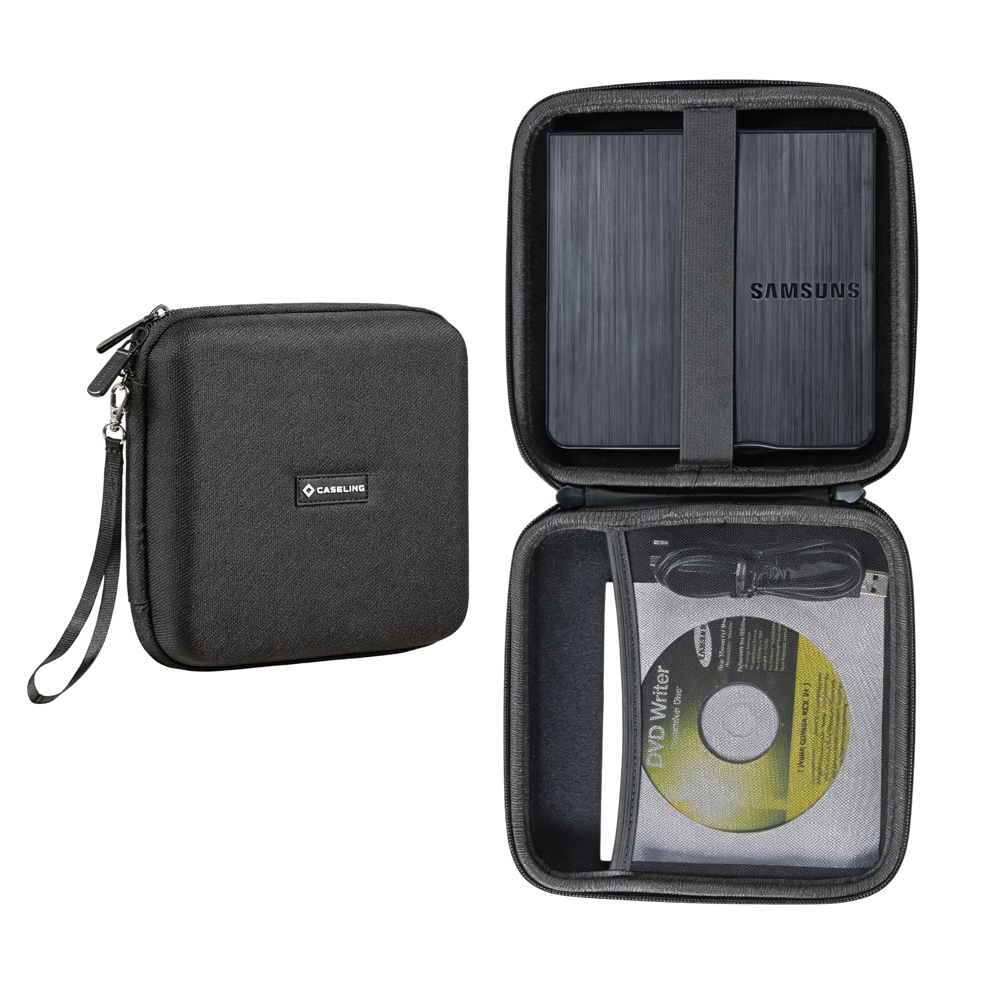 caseling Hülle für tragbare externe USB-/ DVD- / CD- / Blu-ray-Brenner und optische Laufwerke, Hartschale, kompatibel mit: Apple SuperDrive, LG, Samsung, Pioneer, Toshiba, Asus, Buffalo, HP, Sony, Liteon, Pioneer, Pawtec, Panasonic, Esky, Lenovo, Sanoxy u