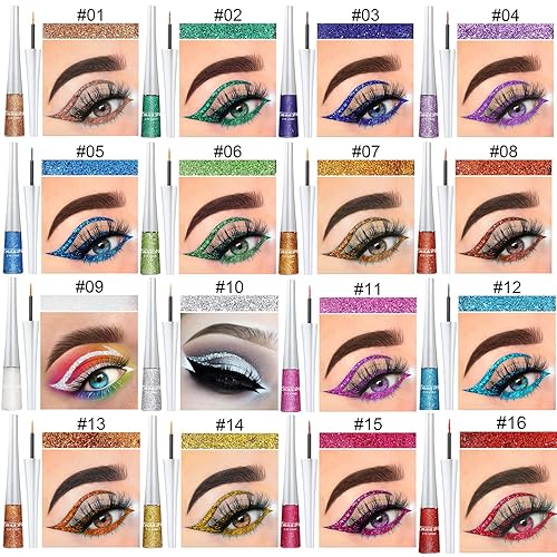 Miniatura 10 de BONNIE CHOICE Sombra de ojos de camaleón líquida metálica, 6 colores holográficos con purpurina multicroma, altamente pigmentada, kit de maquillaje