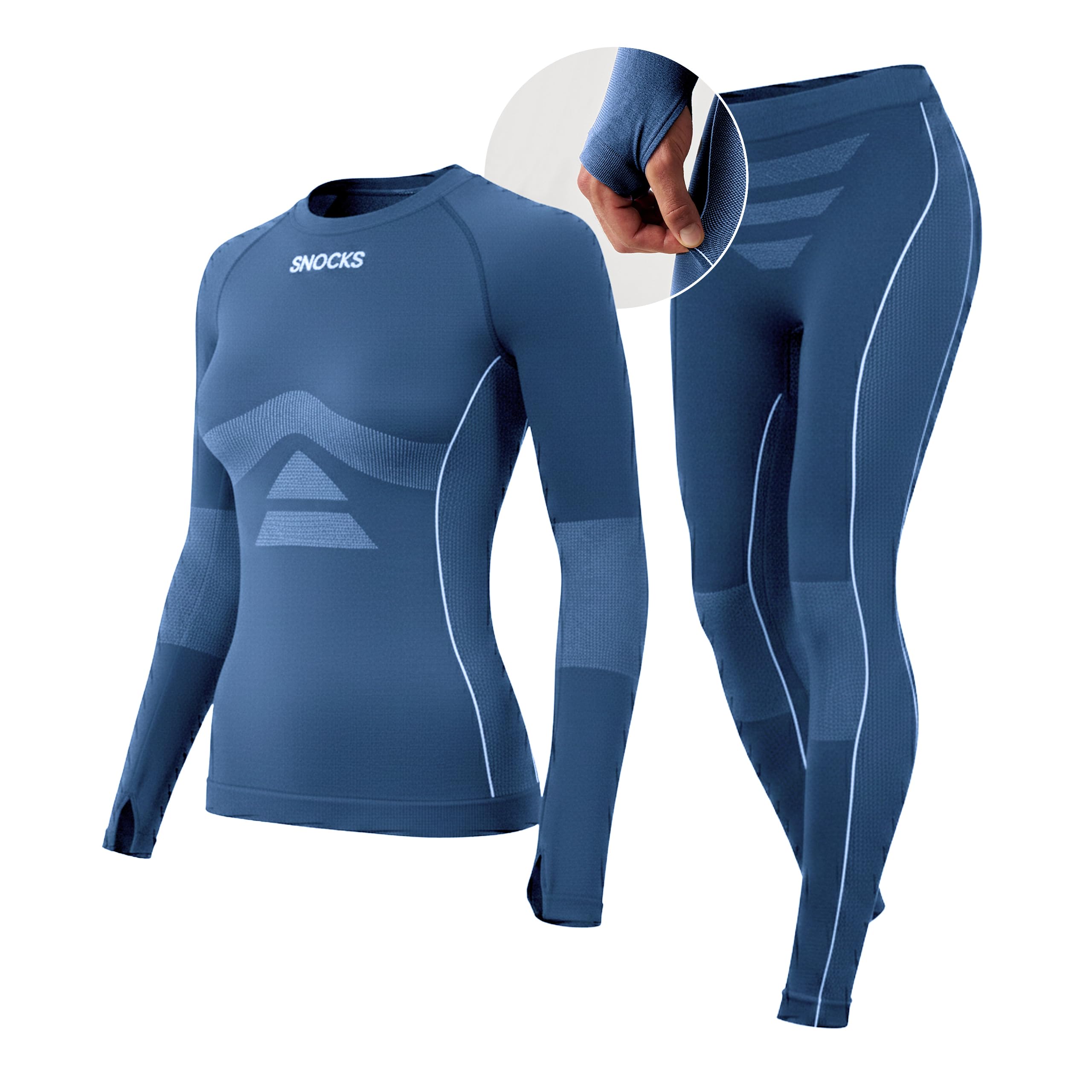 Snocks Thermounterwäsche Damen - Perfekte Passform, atmungsaktive Skiunterwäsche - Wärmeisolierende Funktionsunterwäsche für Wintersport - Gr. XS-XXL