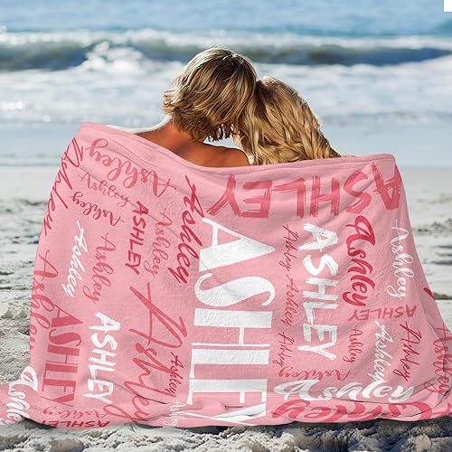 Miniatura 4 de Dr.TOUGH Manta personalizada con nombre para adultos y niños, mantas personalizadas de franela y mantas personalizadas