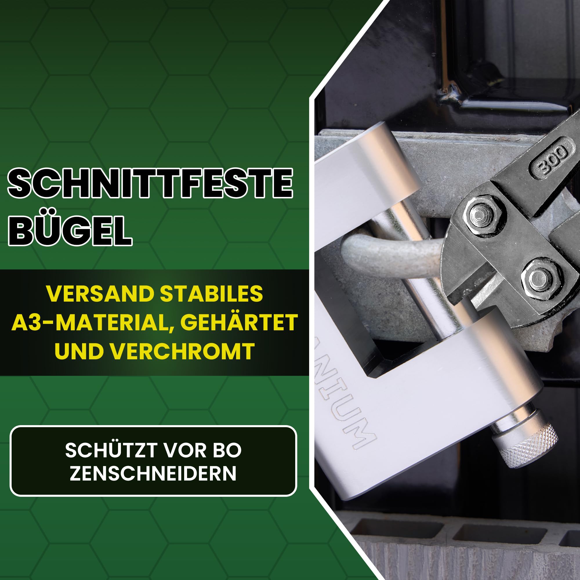 BRB80 Hochleistungs-Containerschloss mit 5 Schlüsseln – 13 mm schnittfester Bügel, wetterfester verchromter Körper | Hochsicherheitsschloss für Container, Garagen,
