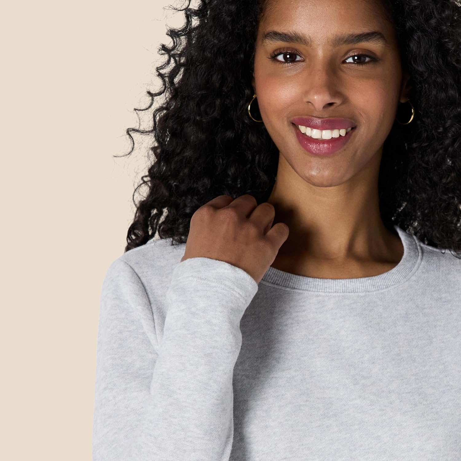 Amazon Essentials Women's Crewneck Long-Sleeve Fleece Above-The-Knee Dress - Image 4