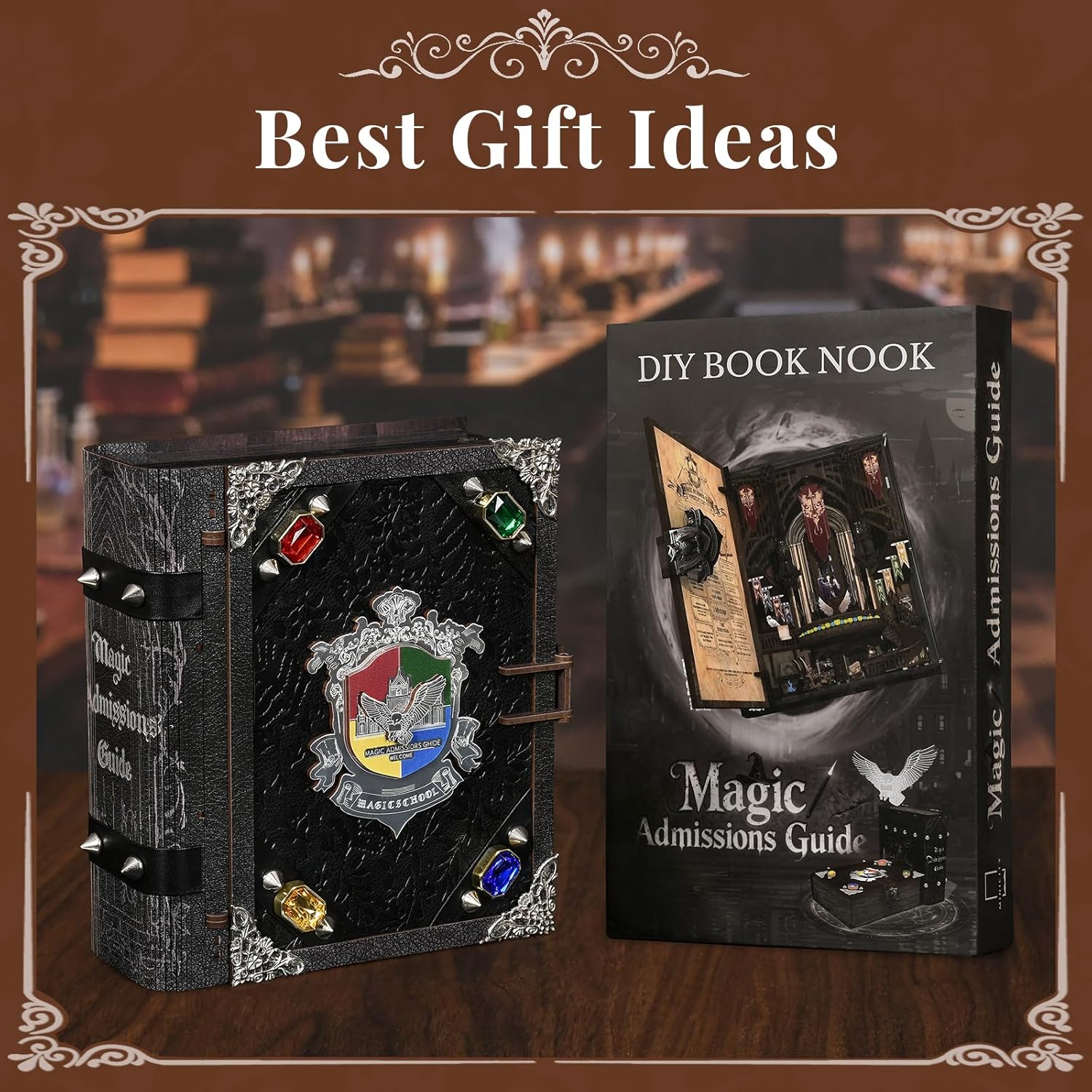 MiniCity DIY Dollhouse Book Nook Kit with LED Light for Teens and Adults (Magic Admissions Guide)