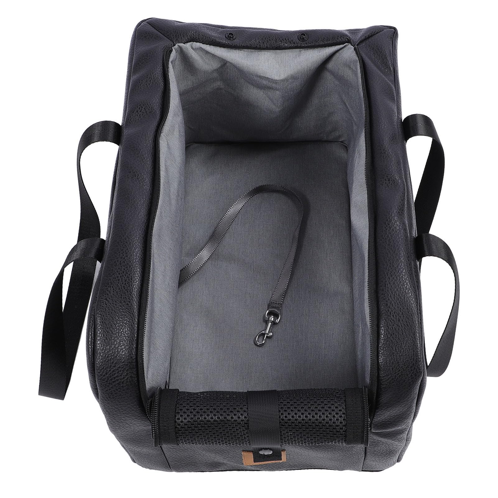 KKPLZZ Console Dog Car Seat, Breathable Mesh Design with Built in Safety Leash for Small Dogs, Lightweight Portable Pet Car Seat for Travel and Commutes
