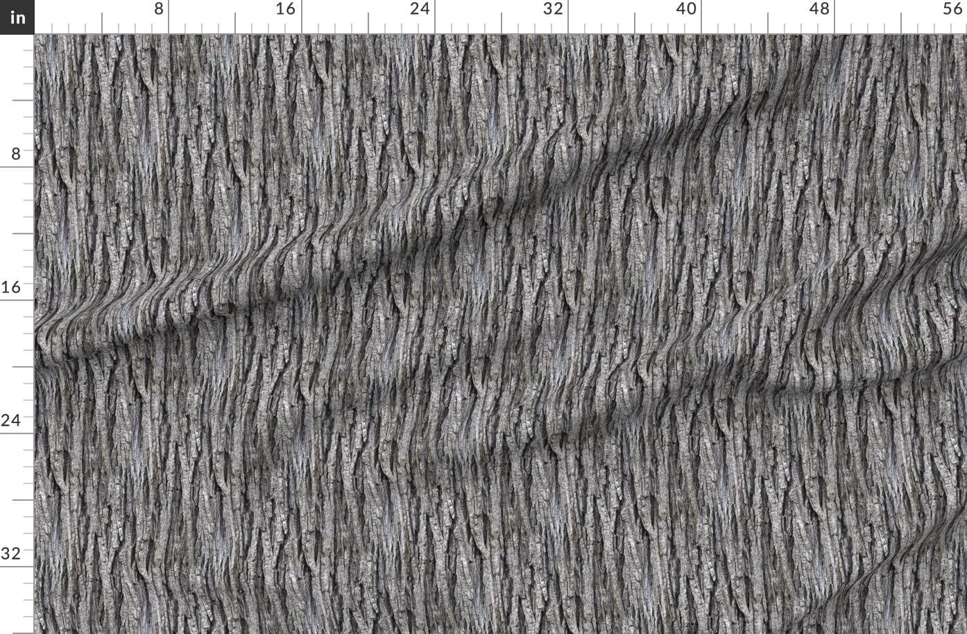 Spoonflower Fabric - Bark Wood Grain Forest Tree Nature Photographic Printed on Organic Cotton Sateen Fabric by The Yard - Sewing Quilting Apparel Home Decor