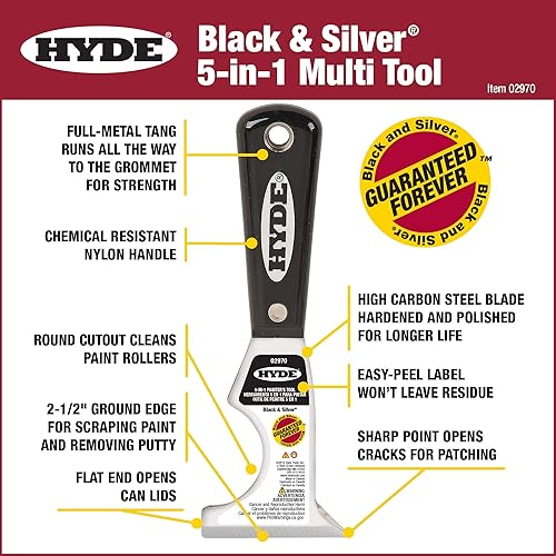 Miniatura 3 de Hyde Herramientas 02970Negro y Plateado 5-in-1Multi-ToolPack de 5