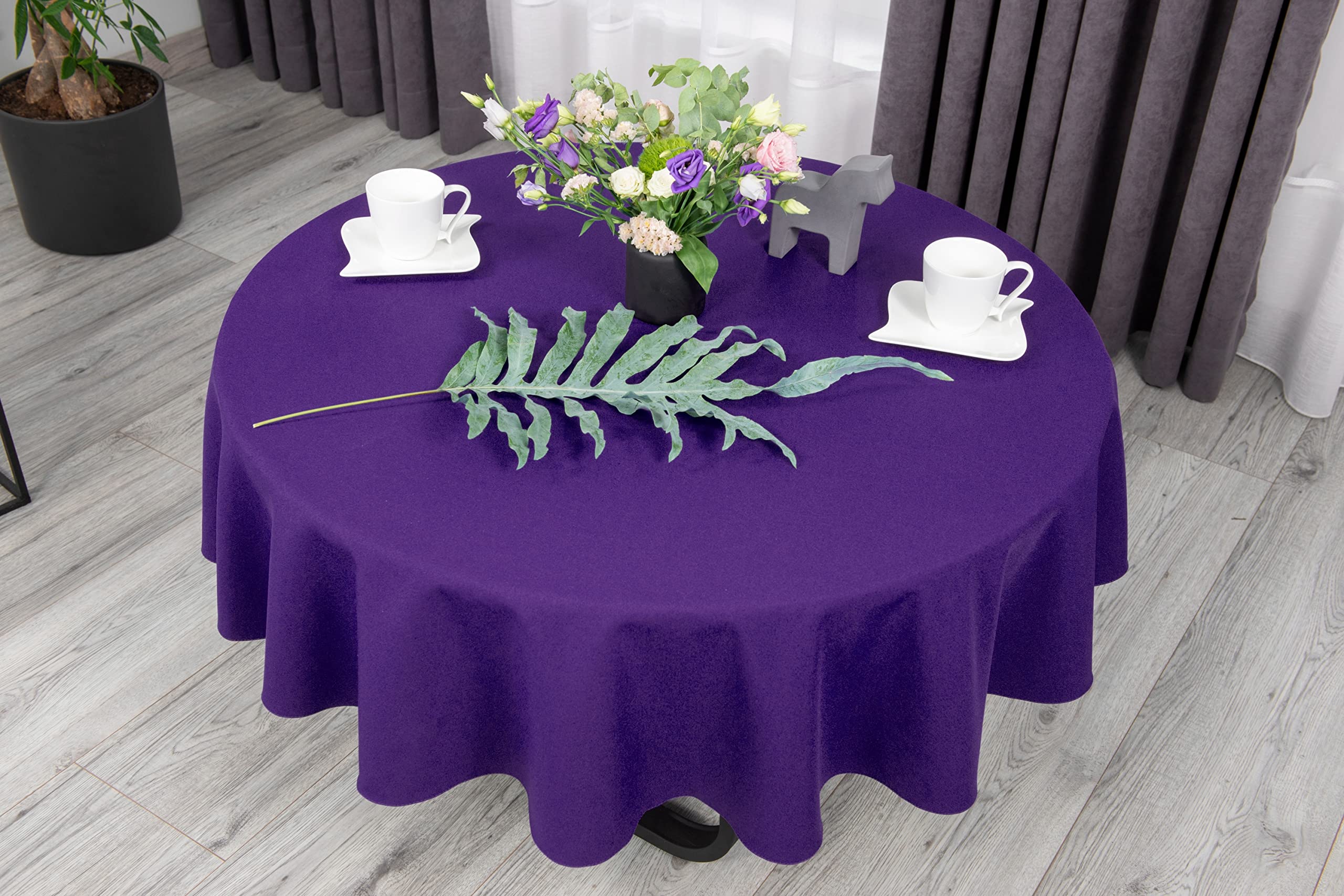 NIBLO Tablecloth Table Runner Table Linen Table Decoration Table Cloth (Purple, Oval Tablecloth - 120 x 180 cm)