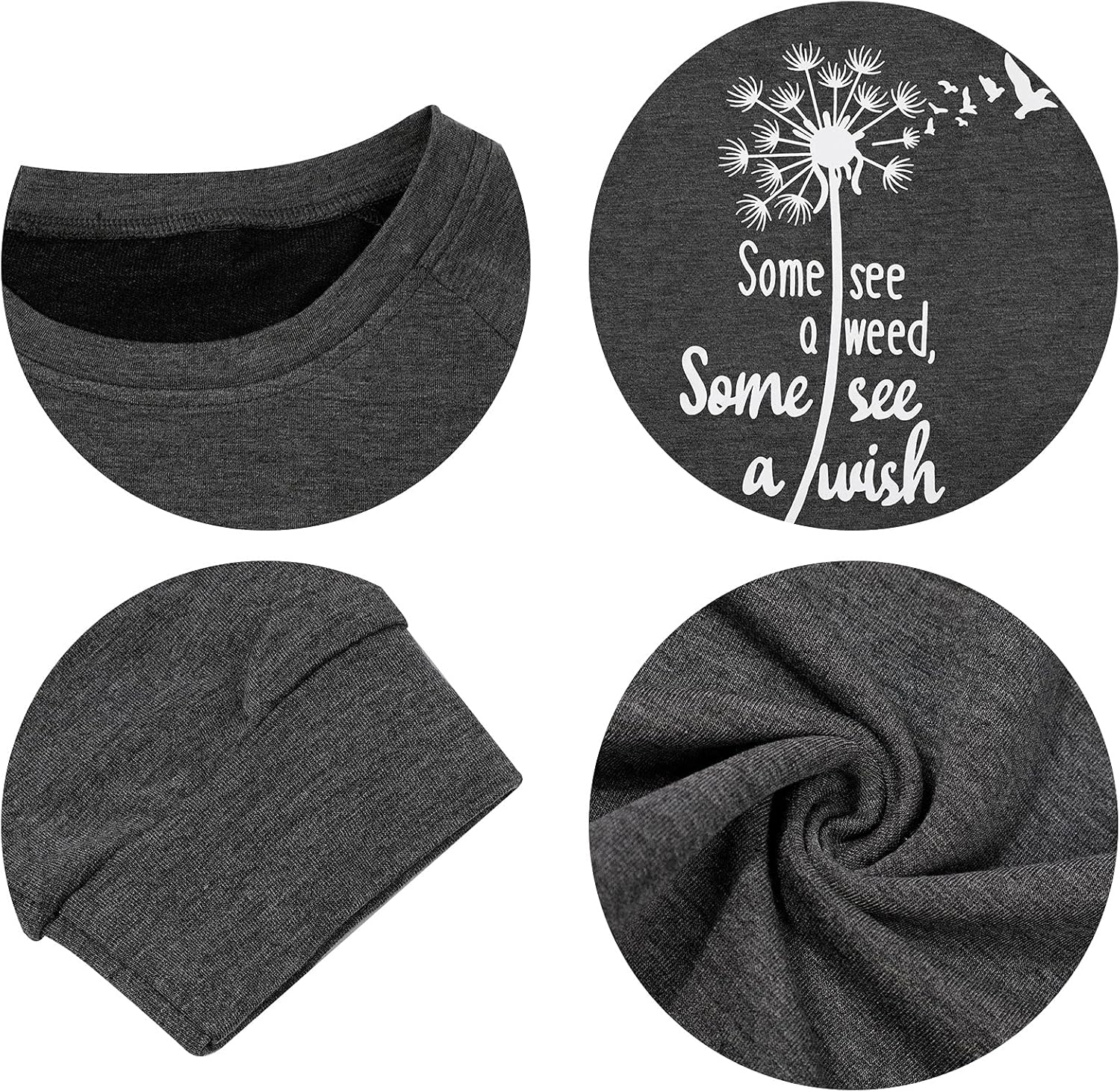 Dandelion Sweatshirt Women Some See A Weed Some See A Wish Funny Graphic Print Long Sleeve Sweater Shirt : Clothing, Shoes & Jewelry