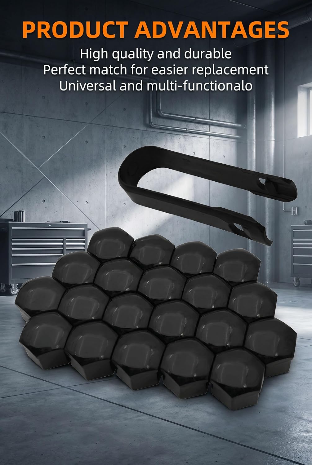 20 PCS Lug Nut Covers, 17mm Hex Lugnut Covers with Removal Tool, Plastic Wheel Nut Rim Protector, Dustproof Lug Nut Caps, Universal Bolt Covers for Cars SUVs (Black #17mm) image 3
