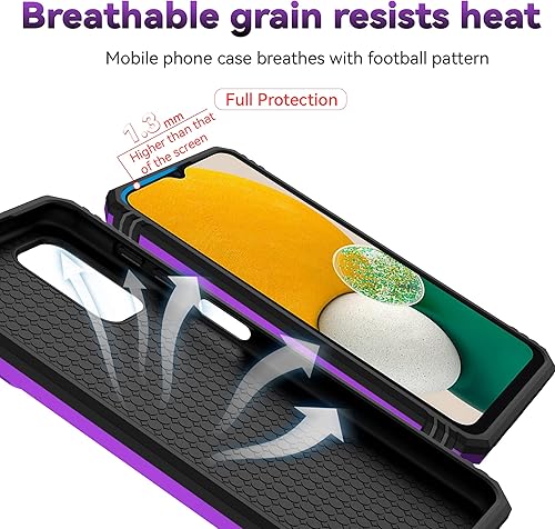 Miniatura 7 de AYMECL Funda para Galaxy A32 5G, A32 5G con cubierta deslizante para cámara y 2 paquetes Flim a prueba de explosiones, soporte de anillo giratorio