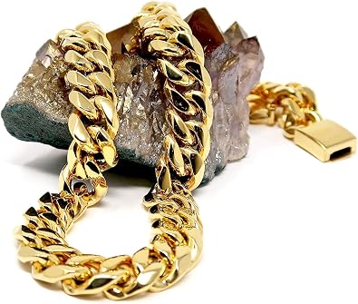 16MM 14K Gold Cuban Link Chain Necklace 