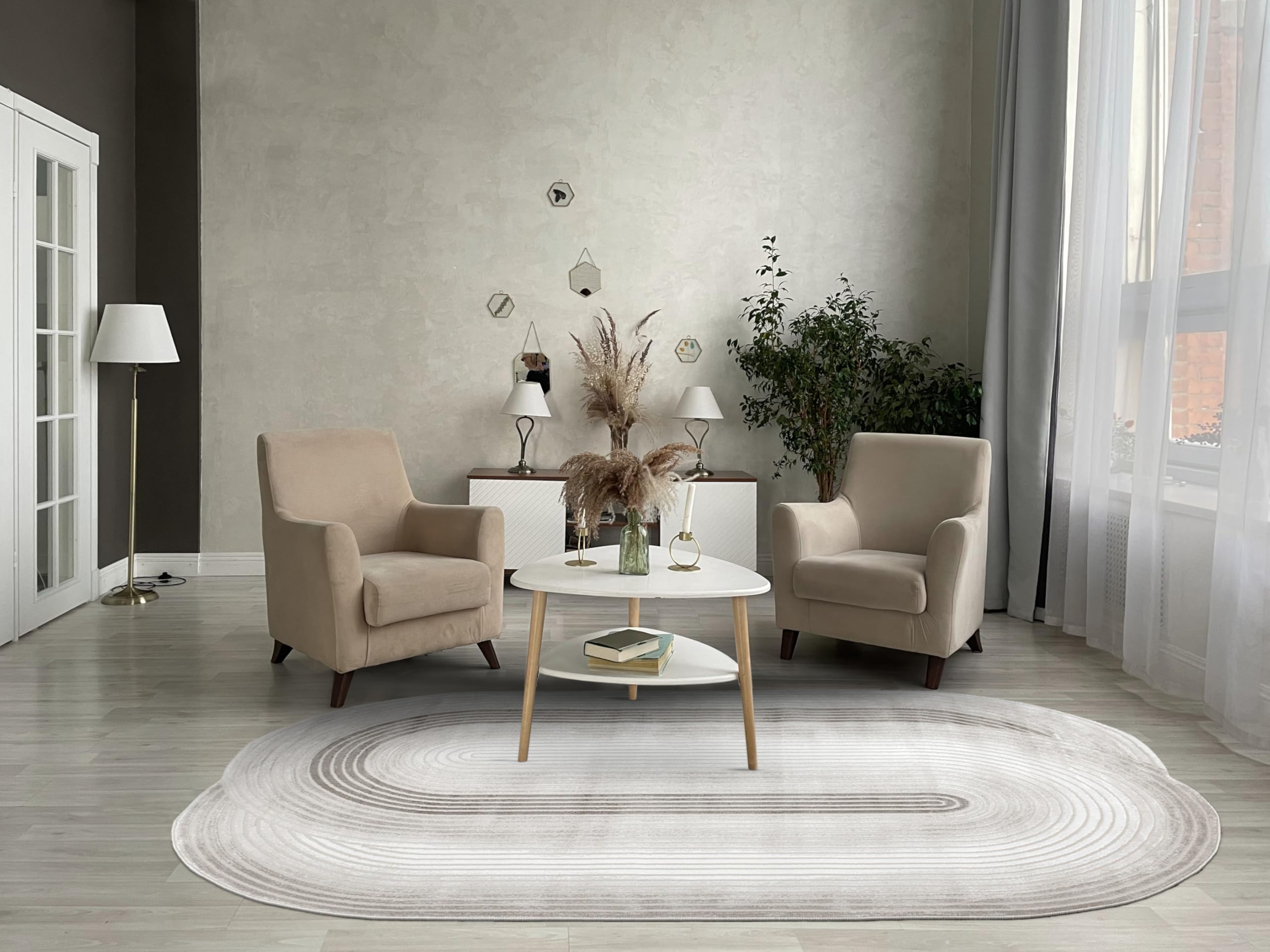 Teppiche Selenne Wohnzimmer, Unregelmäßige Form, Grau, Beige, 80x150 cm,Teppich Schlafzimmer, Tepich Waschbarer, Teppich groß, Bedroom Carpets, Rug The Carpet Living Room, Area Rugs,