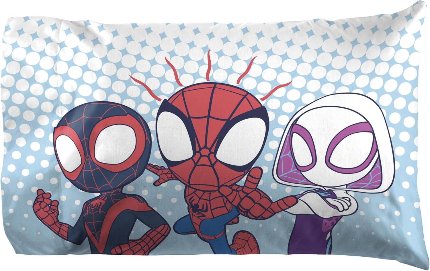 Jay Franco Kids Sheet Set with Fitted, Flat Sheets & Pillow Cover - Ultra-Soft Bedding with Pillowcase for Room Decor, Multi - Spidey & Friends, 4 Piece Queen