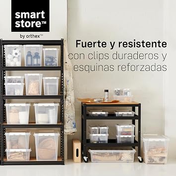 SmartStore Storage Boxes with Lid, 10 x Small 1L | 21 x 17 x 6 cm