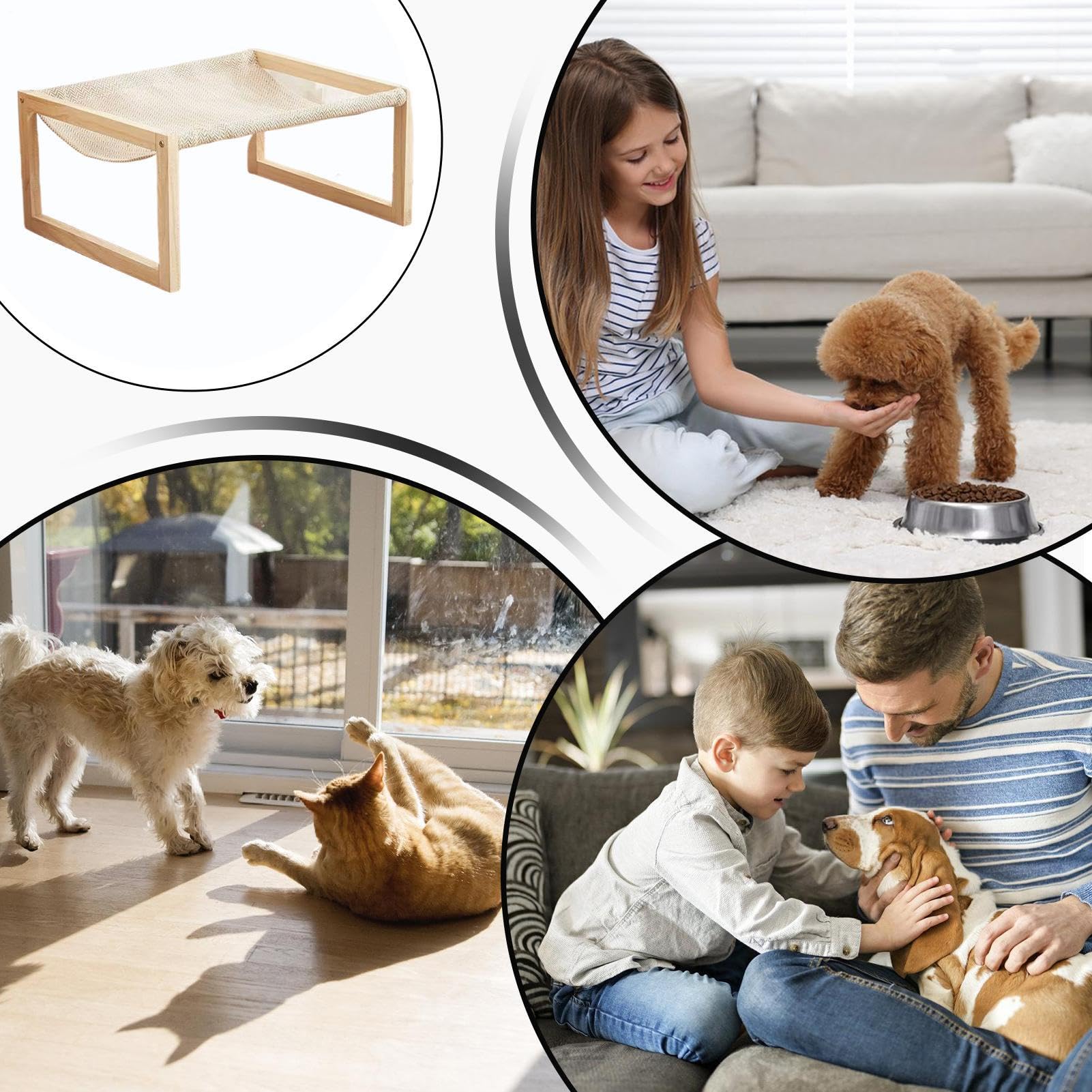 Tumbonas elevadas para perros extraíbles y extensibles para dormir