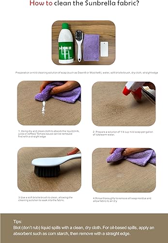 Miniatura 6 de BOSSIMA Sunbrella - Cojines de patio al aire libre, cojines de espuma para muebles profundos, 24 x 24, mezcla azulverde azulado