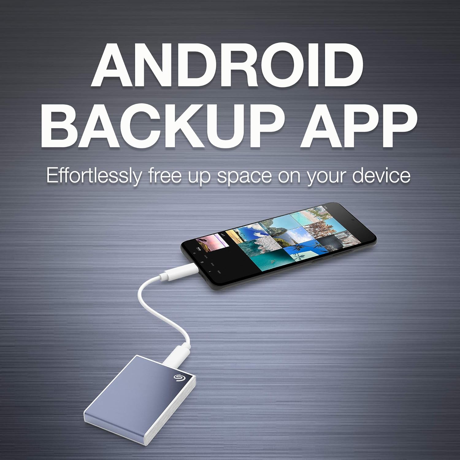 Seagate One Touch SSD 2TB External SSD Portable – Blue, speeds up to 1030MB/s, 6mo Mylio Photo+ subscription, 6mo Dropbox Backup Plan​ and Rescue Services (STKG2000402)