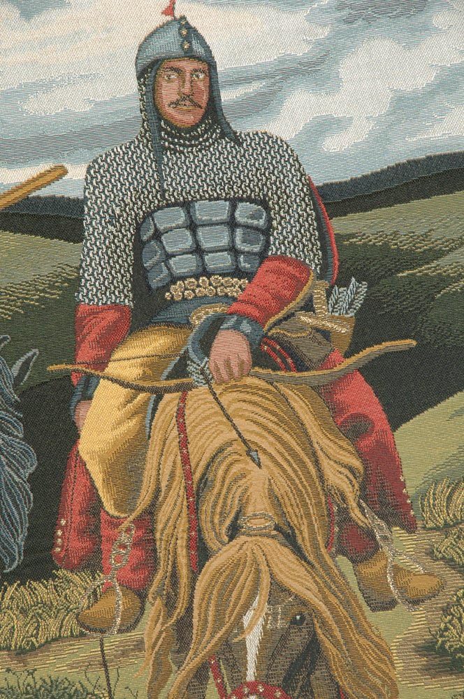 Charlotte Home Furnishings Inc. Knights The Bogatyrs Italian Tapestry Wall Hanging 52 X 68 Inch Viscose Cotton And Polyester Blend Wall Art Perfect For Home Decor Wall Decor By Victor Vasnetsov