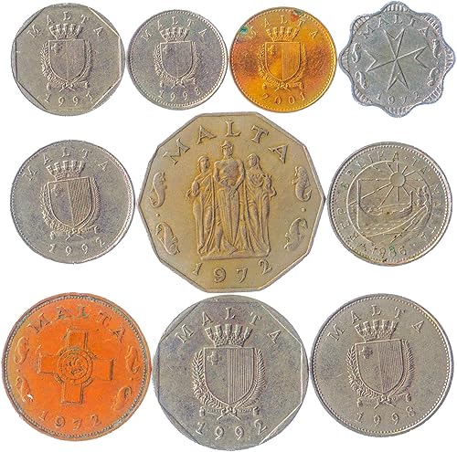 Miniatura 2 de Malta 10 monedas mixtas  Moneda maltesa  Mils  Centros  Desde 1972