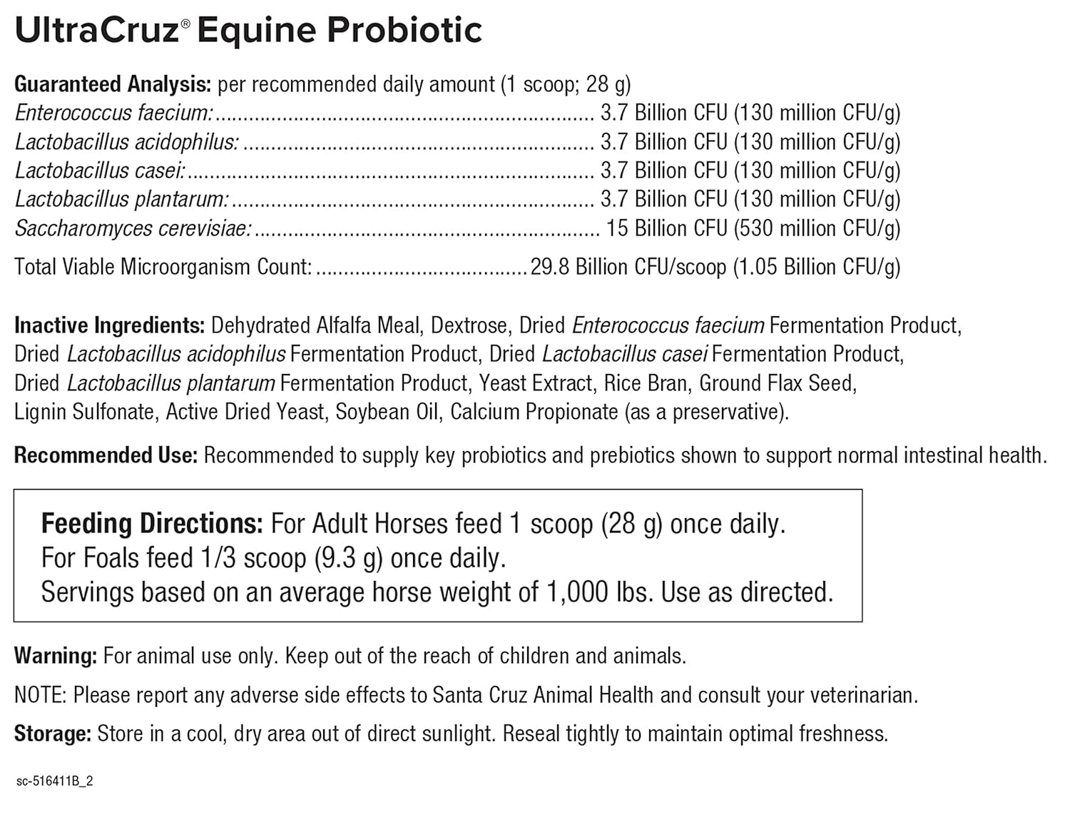 UltraCruz Equine Probiotic Supplement for Horses, 5 lb, Pellet (80 Day Supply) : Pet Supplies
