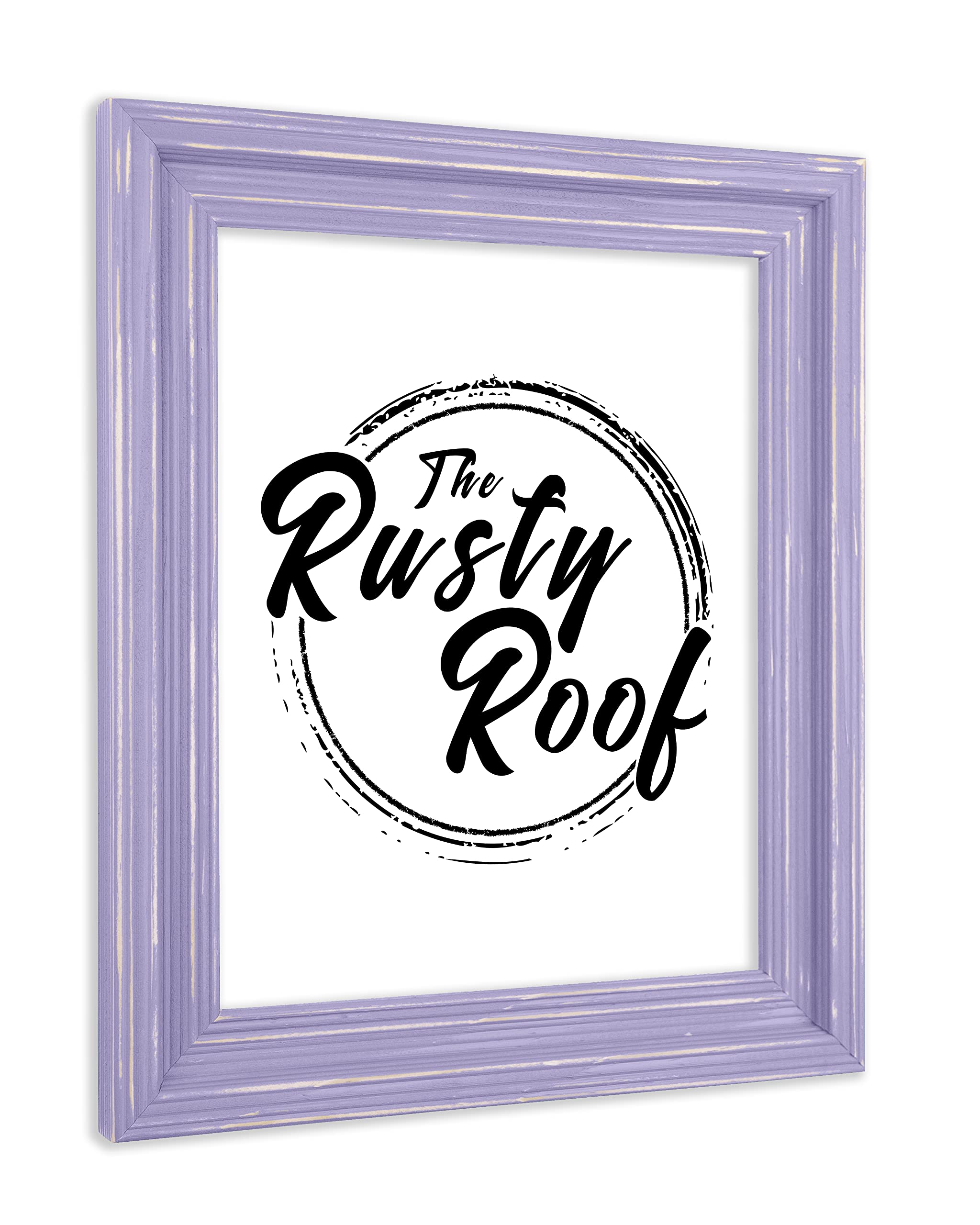 The Rusty Roof Distressed Cimarron French Lilac Picture Frame-Solid Wood, 8.5x11