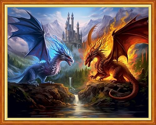 Miniatura 57 de Dimensean Kits de punto de cruz estampados, gama completa de patrones de bordado, kits de iniciación para principiantes, adultos o niños, kits