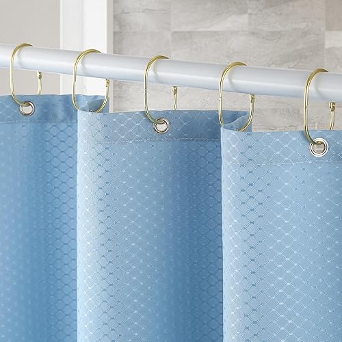 Miniatura 2 de Goowin Anillos de cortina de ducha, 12 ganchos para cortina de ducha, anillos de ducha ovalados a presión para cortina, anillos de cortina de ducha