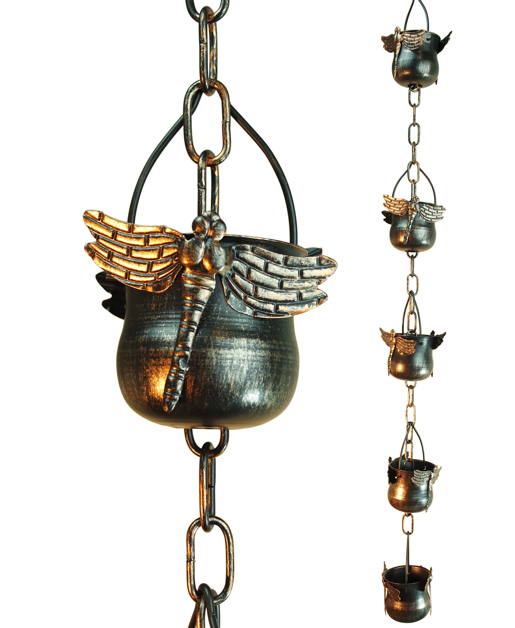 Decorative Iron Dragonfly Rain Chain, New, .