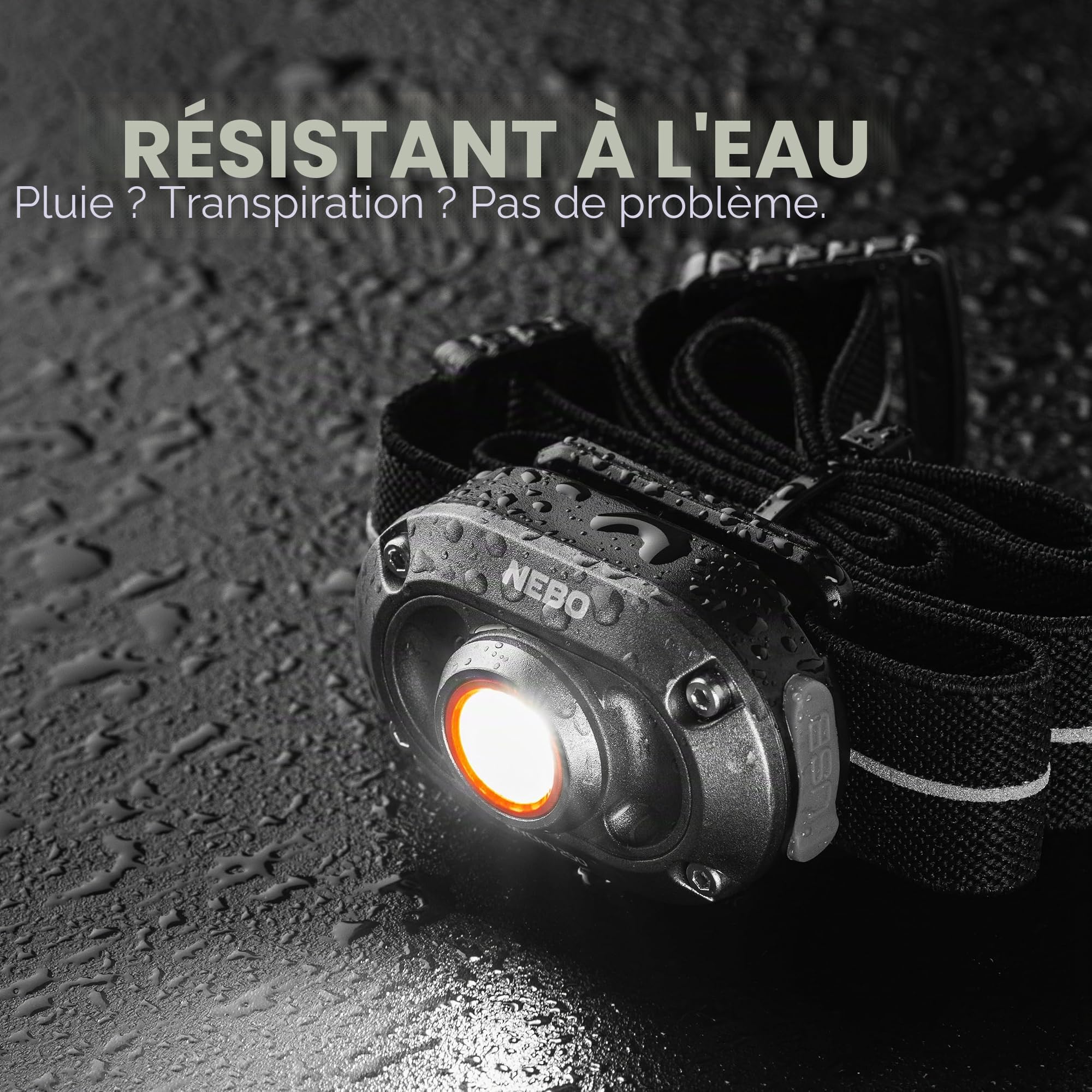 NEBO Mycro 250 Headlamp - Lampe Frontale Légère Rechargeable et Lampe de Casquette - Avec Courroie de Tête Réglable et Résistance à l'eau IPX4 - 2 Pack